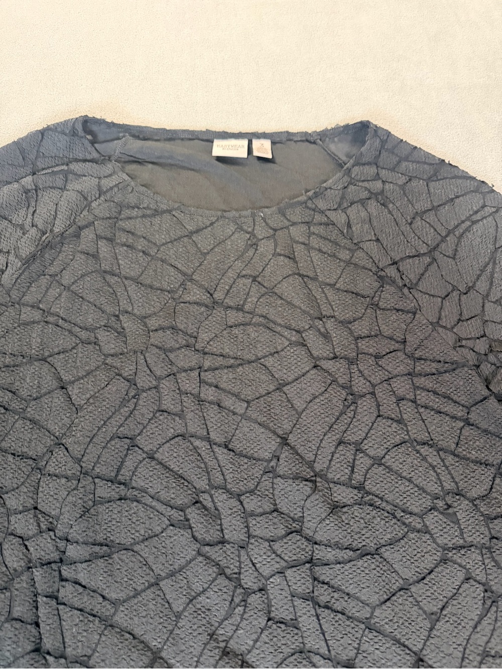 Chico's EasyWear Women's Black Textured Layered Hem Top- Chico's Size 3 (16-18) - Picture 2 of 8
